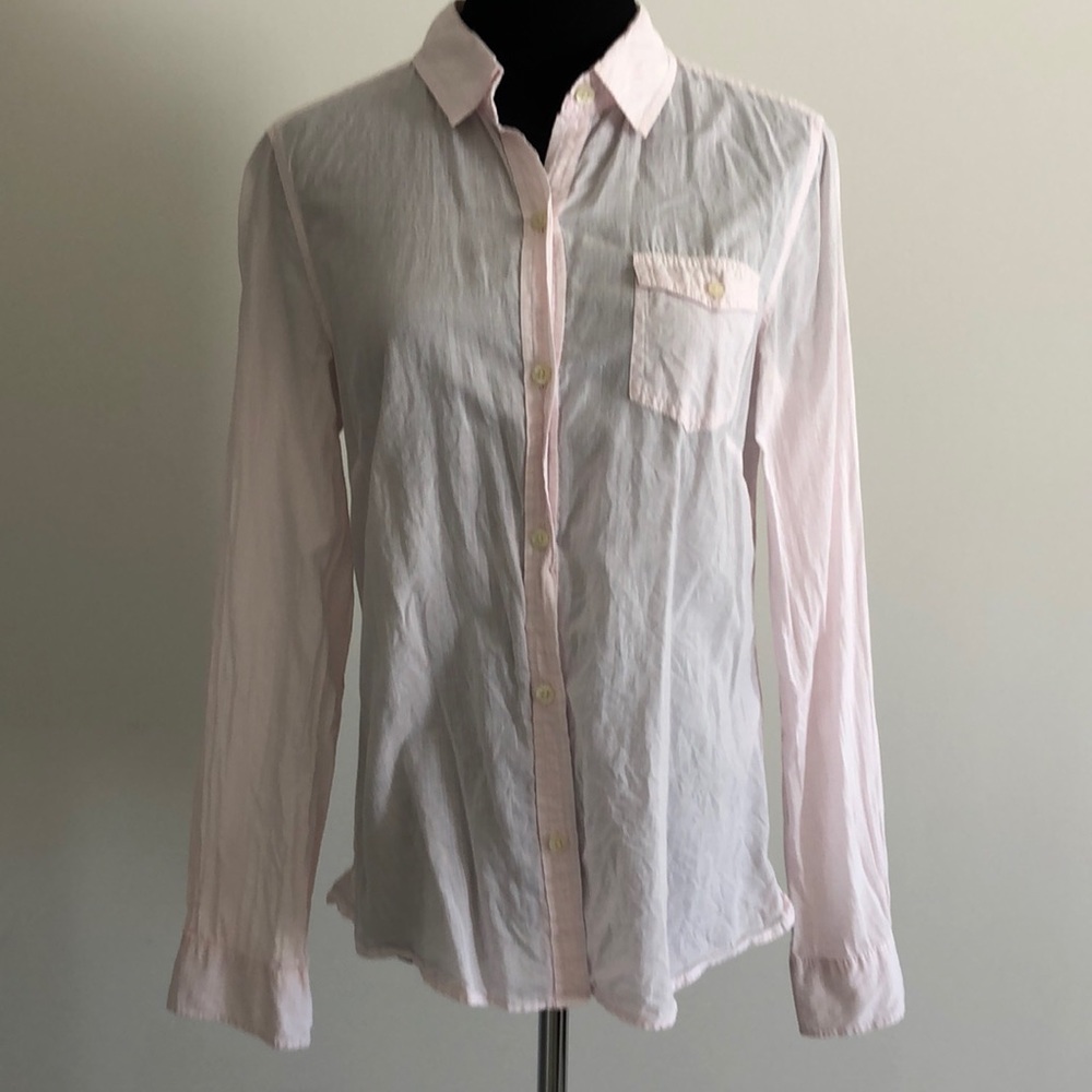 Banana Republic Pink & White Button Down Shirt M